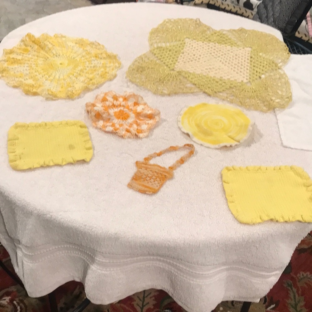 Crocheted Yellow Dollies Handmade